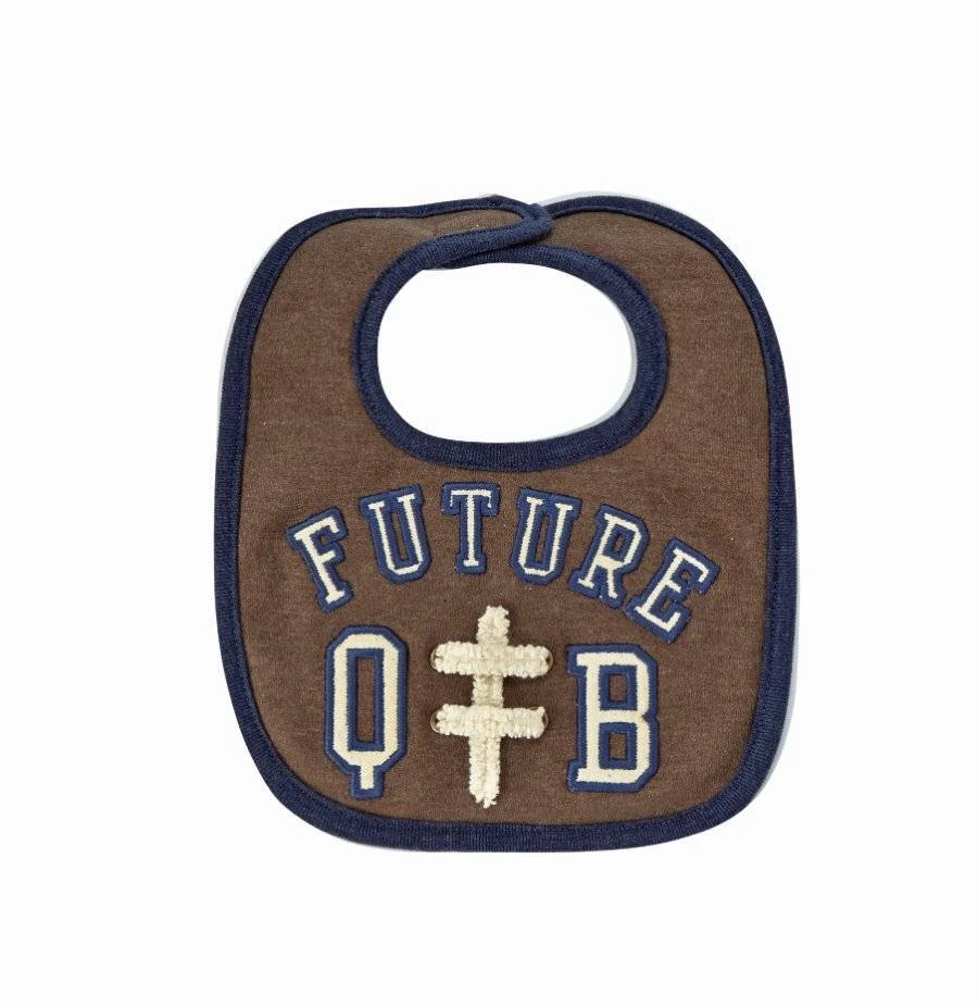 Babero de fútbol americano Mud Pie All Boy Future QB con ojales Foto 1 de 1