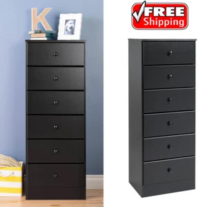 6 Drawer Wooden Dresser Chest Storage Organizer Unit Cabinet Bedroom Furniture - Picture 1 of 6