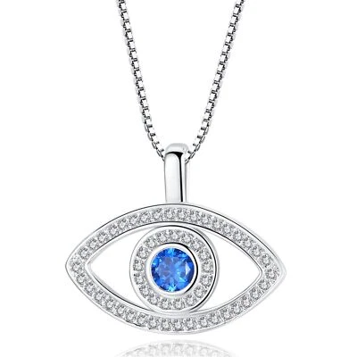 Böses Auge Halskette Auge Halskette Pave Cubic Zirkon Glück Amulett Halskette... - Bild 1 von 4