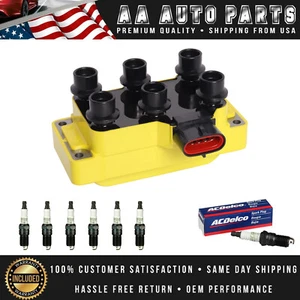 1 Heavy Duty Ignition Coil & 6 Acdelco Spark Plug for 1997 Ford F-150 4.2L V6 - Picture 1 of 1