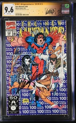 NEW MUTANTS #100 CGC SIGNATURE SERIES 9.6 ROB LIEFELD 1991 FUNKO CABLE X-FORCE - Image 1 of 4