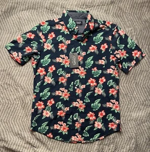 Chaps Polo Tropical Seersucker Woven Button Down Small - Picture 1 of 4