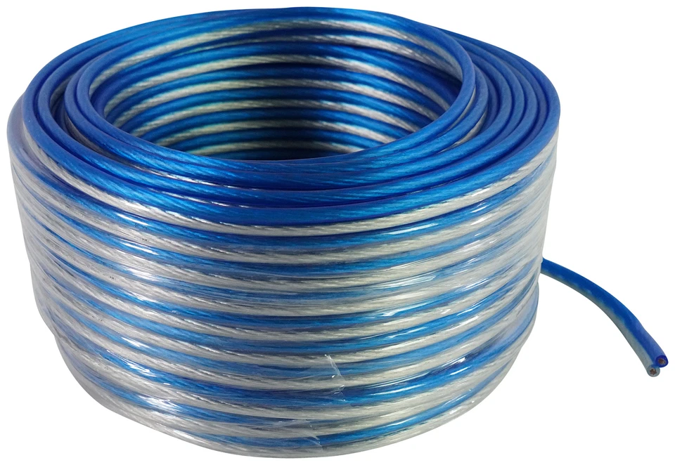 Rockville BLUE 14G100 OFC 14 Gauge 100 Foot 100% Copper Speaker Wire Car Audio - Image 1 of 3
