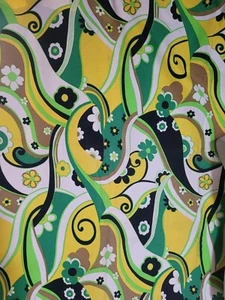 HUGE Vintage Upholstery Fabric Panel 47" X 117" Tablecloth 60s 90s Mod Hippie  - Picture 1 of 6