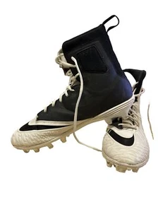 Nike Force Savage Cleats Black White Sports Shoes 12.5 Preowned High Tops - Picture 1 of 10