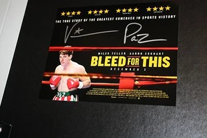 VINNY PAZ SIGNED 8X10 PHOTO "BLEED FOR THIS" 5X CHAMPION W/MILES TELLER  - Picture 1 of 1