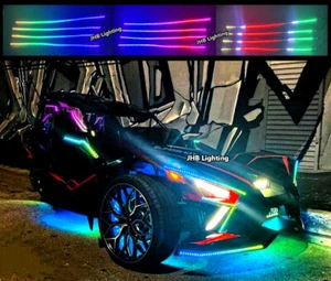 JUEGO DE 4 PIEZAS 4 PIES Bluetooth + Persecución Remoto LED Honda Campana Tiras de Luz Resplandor - Imagen 1 de 12