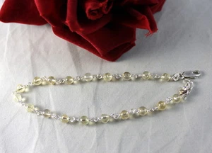 Sterling Silver Gemstone Beaded  9.5" NWOT Bracelet Anklet   CAT RESCUE - Picture 1 of 1