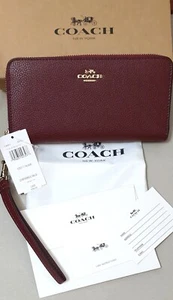 COACH Signature Burgundy Wallet - Picture 1 of 3
