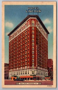 Postcard Hotel Lincoln National Trail Highway Indianapolis Indiana L-7M - Picture 1 of 2