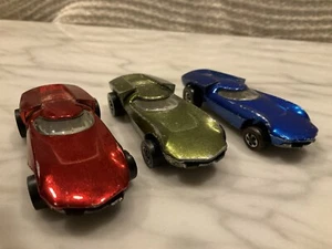 Vintage Hot Wheels Redline 1969 Red Turbofire US Lime Yellow Red Blue Lot Of 3 - Picture 1 of 11