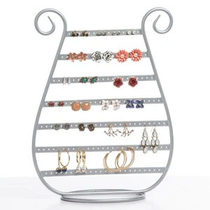 Mango Dampf Tischplatte harfenförmiger Ohrring & Schmuck Organizer (Silber oder schwarz) - Bild 1 von 13