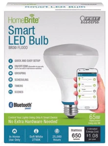 HOMEBRITE SMART LED BULB BLUETOOTH REPLACEMENT BR30 INDOOR FLOOD NEW - Picture 1 of 1