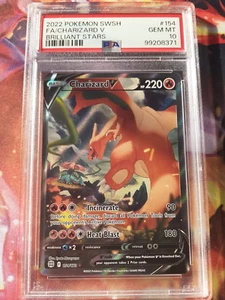 🔥Pokemon Charizard V Brilliant Stars Full Alt Art #154 PSA 10 Gem Mint💎🔥 - Picture 1 of 2