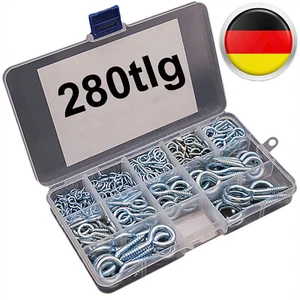 280tlg Ösenschraube Schraubhaken, Ösen Ringschrauben Holzgewinde Ringschraube - Bild 1 von 9