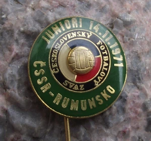 1971 Tschechoslowakei Rumänien Junioren Turnier Fußball Soccer Krawattennadel Abzeichen - Bild 1 von 2