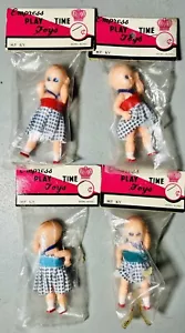 Lot-4 Vintage Novelty Empress Play Time Toys 3” Jointed Toy Doll Blue Eyes New - Picture 1 of 3