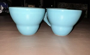 Crate and Barrel Becher Tasse Keramik türkis blau Kaffee Tee Portugal 4er Set - Bild 1 von 5