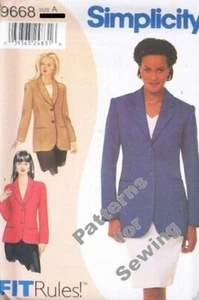 Pattern Simplicity Sewing Woman Fit Rules Jacket Size Small Medium XLg NEW OOP - Picture 1 of 1