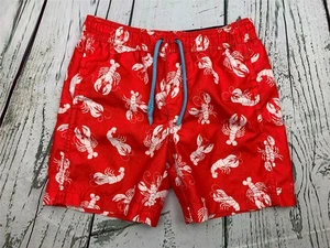 Boys Swim Trunk Size 5T Red with Lobsters Drawstring Pockets - Picture 1 of 3