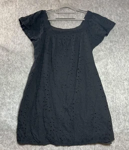 Lane Bryant Kleid Damen Plus 22/24 schwarz Ösen bestickt Kurzarm Boho - Bild 1 von 12