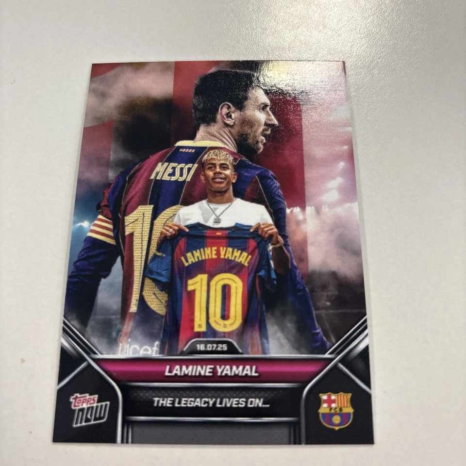 Topps Now Lamine Yamal Lionel Messi The Legacy Lives On 24/25 #002 RC  - Image 1 of 2