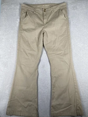 Pantalones chinos elásticos acampanados American Eagle Artist para mujer 16 beige tostado súper elásticos Foto 1 de 4