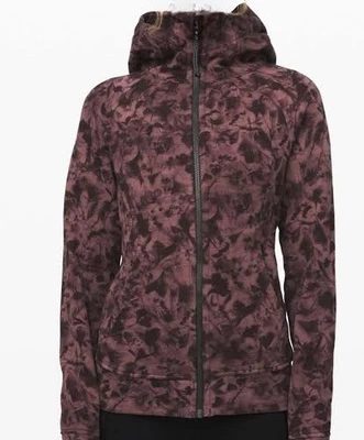 Sudadera con Capucha de Buceo Lululemon Cremallera Completa [Mini Anochecer Floral Corteza Antigua Negra] Pre-Amada Foto 1 de 4