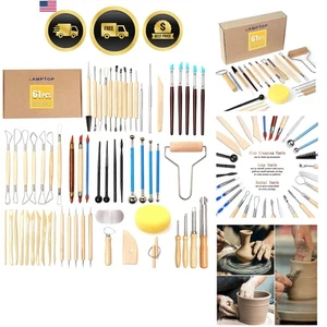 Juego de herramientas de escultura de arcilla de cerámica 61 piezas herramientas de talla de cerámica de polímero - Imagen 1 de 8