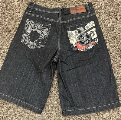VINTAGE Phat Farm Jean Shorts Mens Jorts Baggy Skater Hip Hop Y2K Sz 34x12 - Image 1 of 4