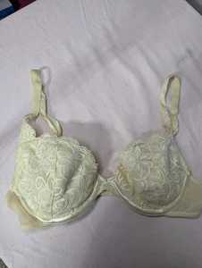Vintage Wonderbra 7263 Ivory underwire light padding lace overlay 34C - Picture 1 of 8