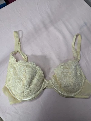 Vintage Wonderbra 7263 Ivory underwire light padding lace overlay 34C - Image 1 of 4