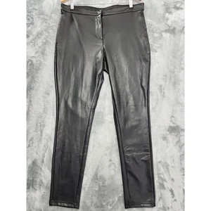 Esmara by Heidi Klum Faux Leather High Rise Skinny Pants Size 18 Black Stretch - Picture 1 of 10