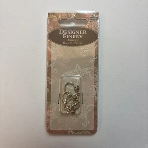 Silver Earrings Hook With Glass Stone 4 Pc  Lever Back By Designer Finery - Picture 1 of 6