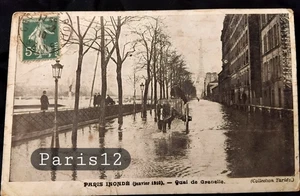 N° 12 PARIS INONDATIONS DE 1910 QUAI DE GRENELLE Ecrite - Bild 1 von 2