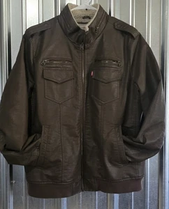 Giacca bomber aviatore Levi's uomo ecopelle hipster moto biker sherpa - Foto 1 di 10