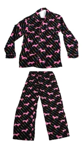 Victorias Secret After Party Pink Dachshund Flannel Pajama Set Medium - Picture 1 of 7