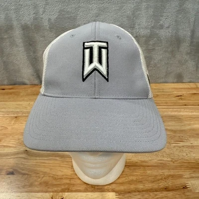 Tiger Woods Nike 2011 Hat Cap Flex Fit S/M White Gray Mesh Back - Image 1 of 4