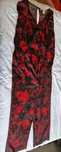 Red And Black Floral Jumpsuit - Picture 1 of 4