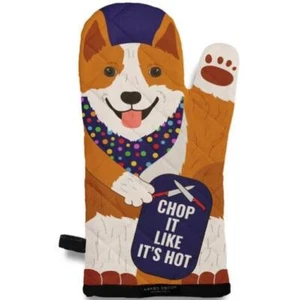 Welsh Corgi Dog Kitchen Oven Mitt Chop It Like It's Hot Made in USA - Picture 1 of 1