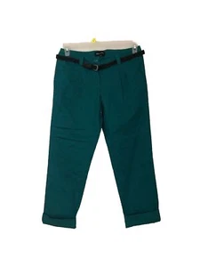 Girls Pants With Belt 100% Cotton Teal Size 7 New - Picture 1 of 11