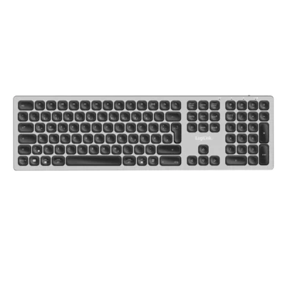 Tastatur Funk kabellose Wireless Bluetooth 5.0 Keyboard DE QWERTZ Aluminium Grau - Bild 1 von 4