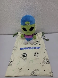 Neu mit Etikett Makeship Elvis der Außerirdische 466 hergestellt grün blau Hut Plüschtier Stofftier 10 Zoll - Bild 1 von 11