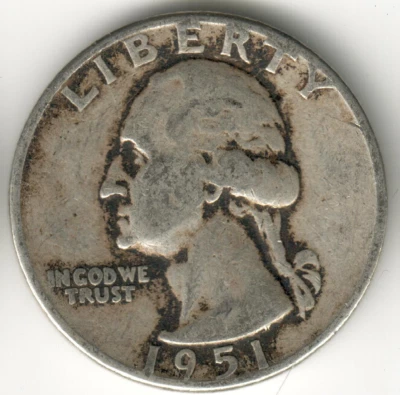 USA - 1951P - Washington ¼ $ - Silver Eagle - no mint mark - #15197RG - Image 1 of 2