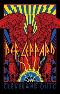 Def Leppard 2022 Cleveland Concert Poster 11 X Concert Poster 11 X 17 Framed - Picture 1 of 2