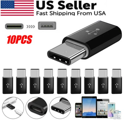 10pcs V8 To Type-C Micro Adapter Plug Adaptor Cell Phone Accessorie Connector  - Image 1 of 4