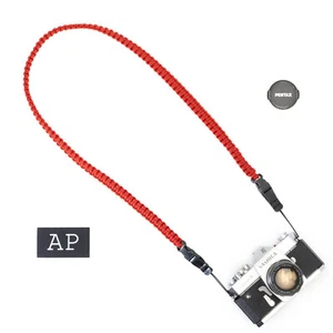 Cinghia fotocamera intrecciata in rosso di apmots - Paracord imbracatura spalla DSLR - Foto 1 di 7