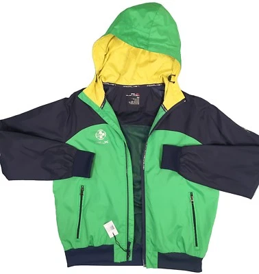 ¡NUEVO! Chaqueta deportiva (pista) RLX Ralph Lauren!  Capucha forrada de malla verde y azul marino Foto 1 de 2