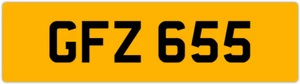GFZ 655 G 3x3 DATELESS PRIVATE NUMBER PLATE GAZ GAV GEO GUS GUY GRACE GEM GED GS - Picture 1 of 1