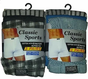 Mens Plus Big Size Printed Cotton Rich Boxers Shorts Underwear Button Fly S-5XL - Picture 1 of 9